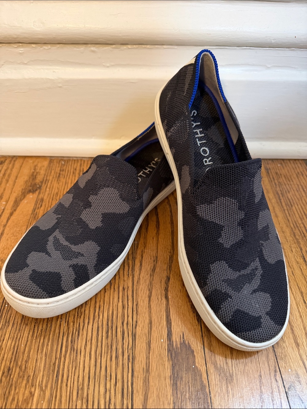Rothy’s The Original Slip-On Sneaker Gray Camo Size 7.5